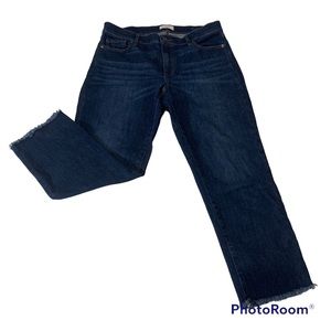 Loft Petite dark boyfriend jeans